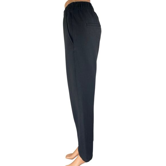 Zara Women's Black High Rise Elastic Waist Straight Leg Pull On Trousers Pants L - Picture 2 of 5